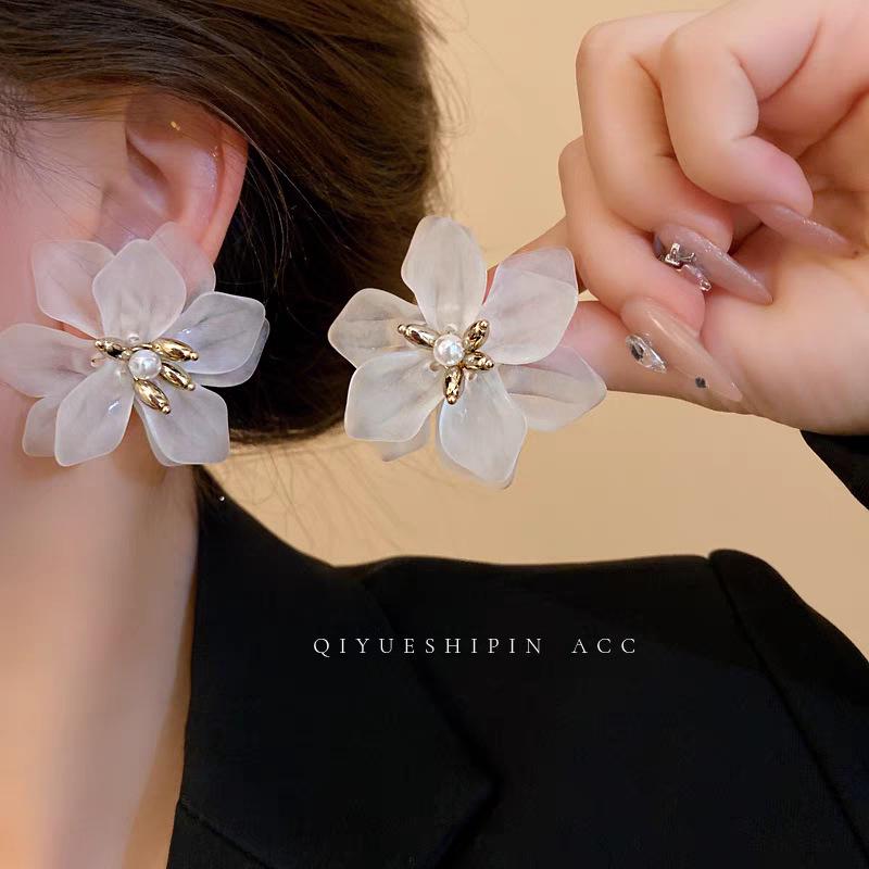 Exquisite Feenblumen Geometrische Herz Ohrstecker - Frisch, Süß und Hochwertig