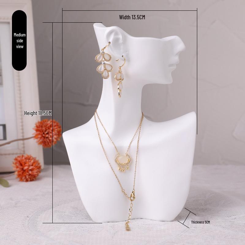 Jewelry Display Mannequin: Necklace, Earring, Ring, Bracelet Holder & Storage Stand.
