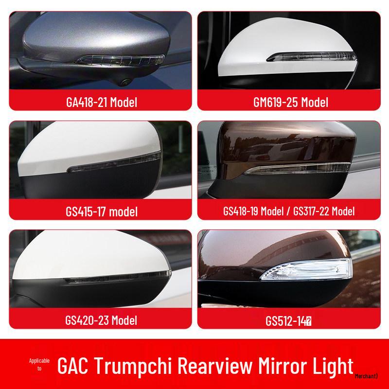 

Поворотник в зеркале заднего вида для GAC Trumpchi GA4/GS3/GS4/GS5/GS8/GM6/GM8/E9 Right - Passenger s Side