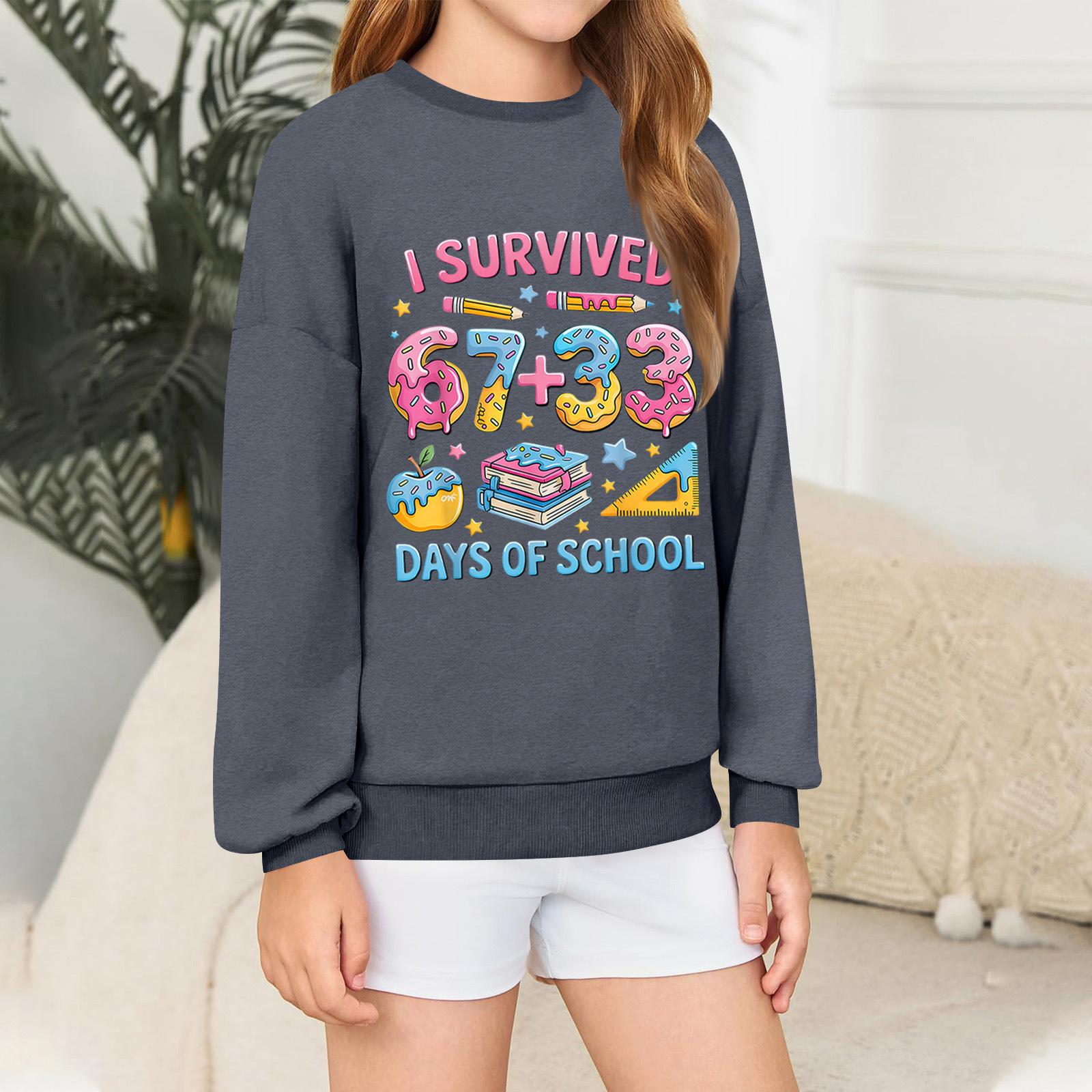 

Children s Long-sleeved Loose-fitting Pullover Top With Letter Print 130