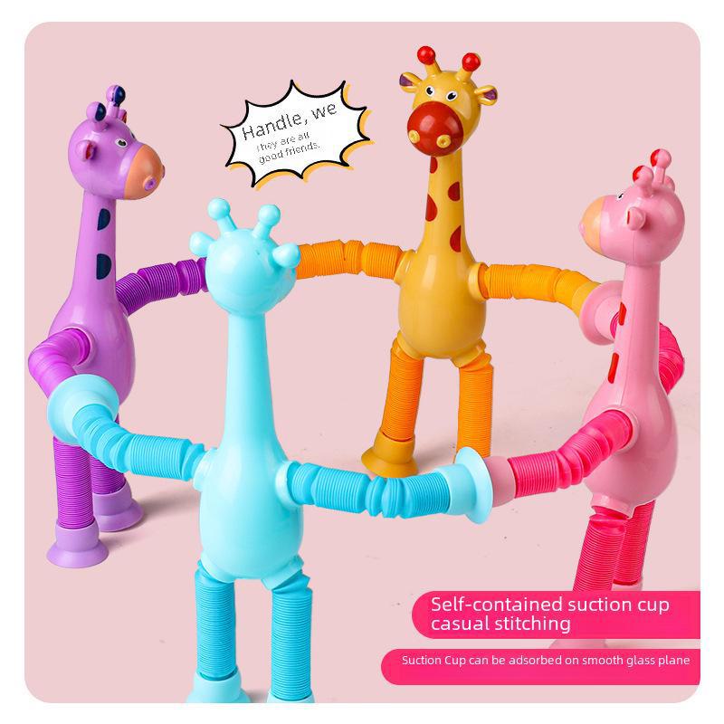 Telescopic Giraffe Toy with Suction Cup - Versatile Decompression Toy for Creative Play