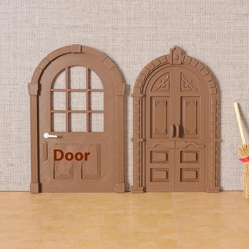Dollhouse Simulation European Style Door Model 1:12 Dollhouse Furniture Decoration Dolls House Micro Scene Construction Props
