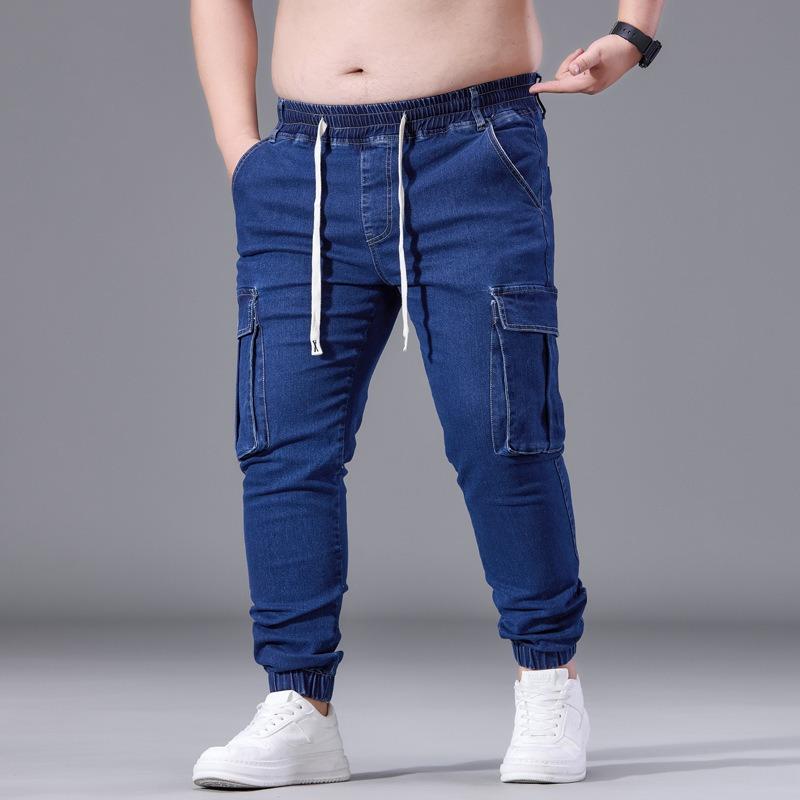 Men's Workwear-Style Denim Trousers: Slim-Fit, Skinny-Leg, Trendy Brand, Stretch Cuffed, Pocketed, Plus Size