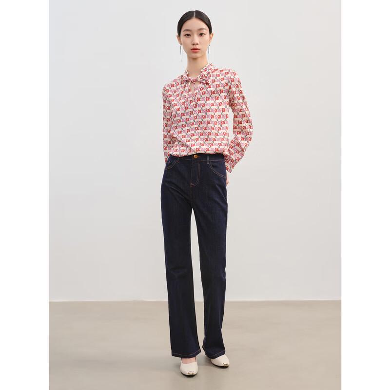 JUZUI New Chinese Style Dragon Pattern Women's Stand Collar Shirt