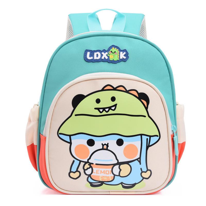 Adorable Lightweight Oxford Cloth Children s Backpack With Cartoon Design For School зелёный