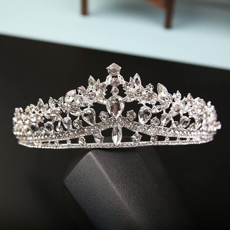 Bride Silver Crown Tiara Rhinestone New Korean Wedding White Wedding Accessories Wedding Hair Accessories