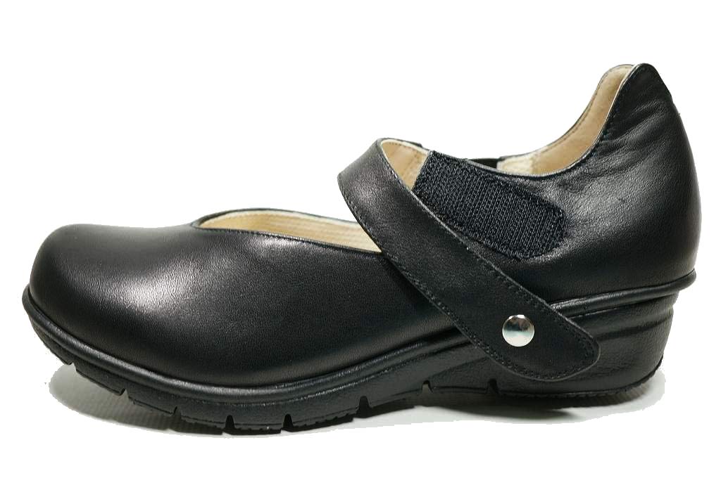 Yuriko Matsumoto Comfortable Wedge Sole Pumps, Genuine Leather (22cm, Black)