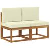 2 Piece Outdoor Center Sofa Solid Acacia Wood