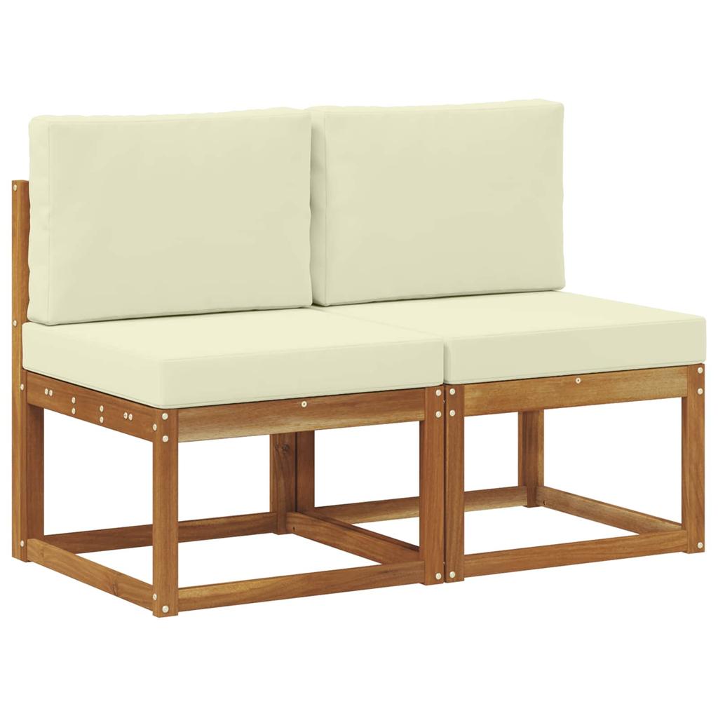 2 Piece Outdoor Center Sofa Solid Acacia Wood