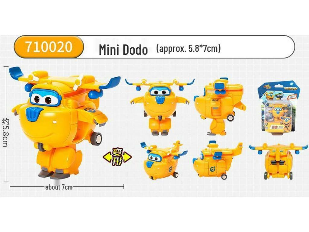 Super Wings 13-Piece Mini Transforming Robot Set: Jett, Big Strong, Jin, and Mighty Little Wing Toys