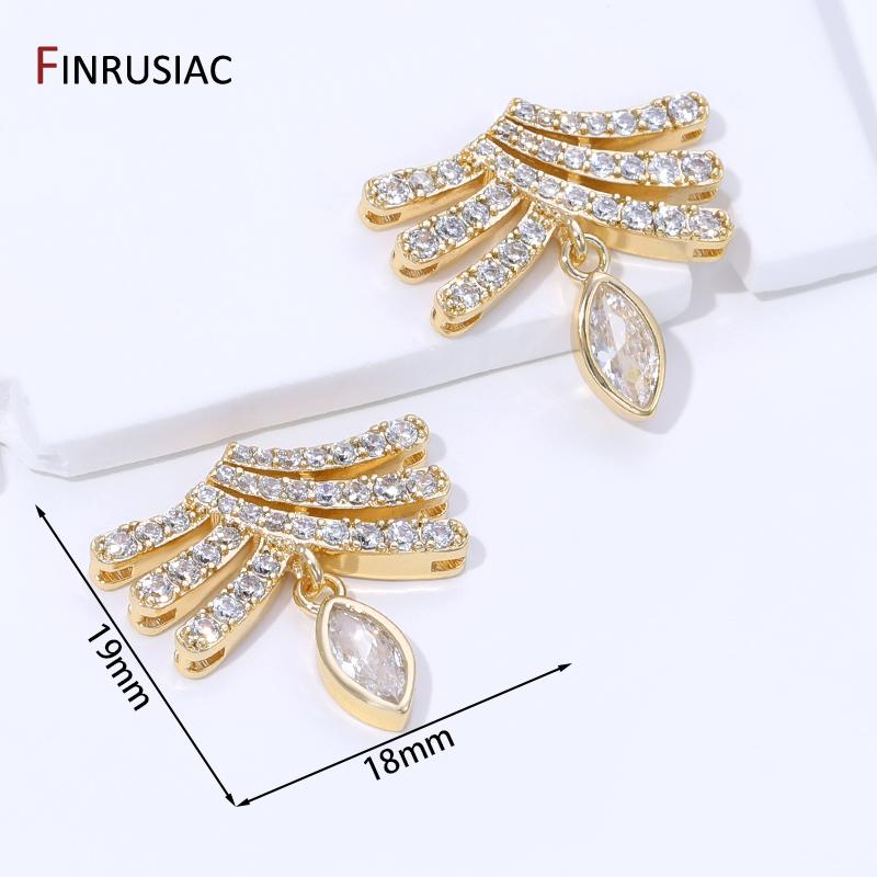 

14K Gold Plated Brass Inlaid Zircon 3-Rows Connector For Jewelry Making,Beads Separator For Bracelet Necklace Making Accessories 1 piece