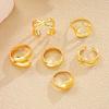 6Pcs/set Gold Color Geometric Chunky Open Rings Set for Women Exaggerated Metal Smooth Adjustable Finger Ring Jewelry Gifts New