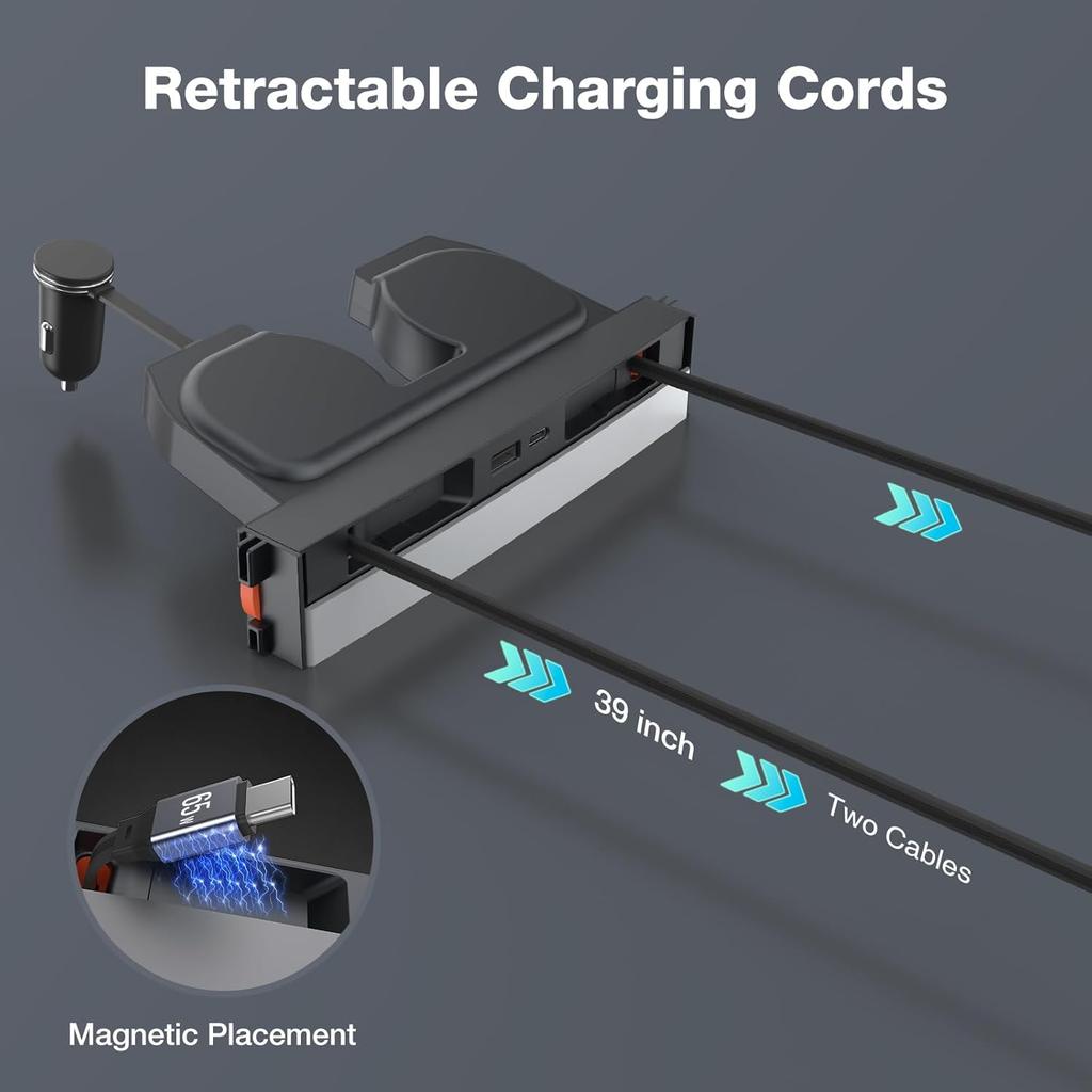 USB Hub Charger For Tesla Model Y Juniper 2025-2026 & Model 3 Highland 2024-2026 Center Console Docking Station Accessories