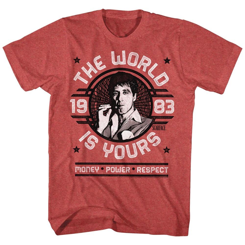 MEN039;S OFFICIAL Scarface Movie AL PACINO T-SHIRT World Is Your Emblem SM5XL Unisex T-Shirt XL