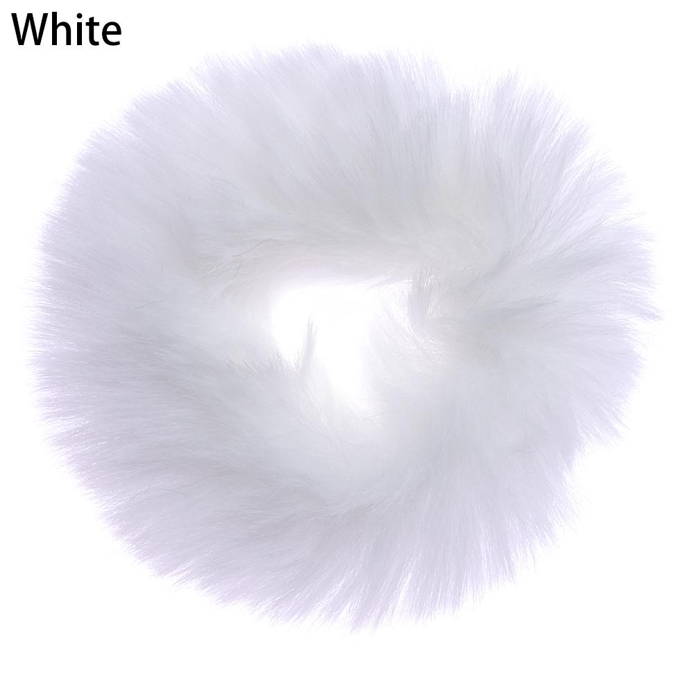 Fashion Women and Girls Hair Bobbles Faux Rabbit Fur Pom Pom Hair Tie Ponytail Holders Elastic  Hair Bands Fur Hair Scrunchies