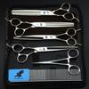 7.0 inch, bright left hand 4 packs, high-end pet beauty scissors, straight scissors set, dense teeth, fish bone teeth 7H