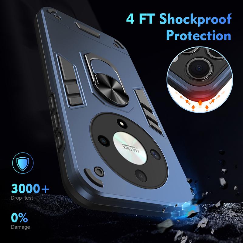 Luxury Armor Shockproof Phone Case For Honor X40 X50I Plus For Honor Magic 5 Lite 6 Lite Car Magnetic Ring Holder Back Cover