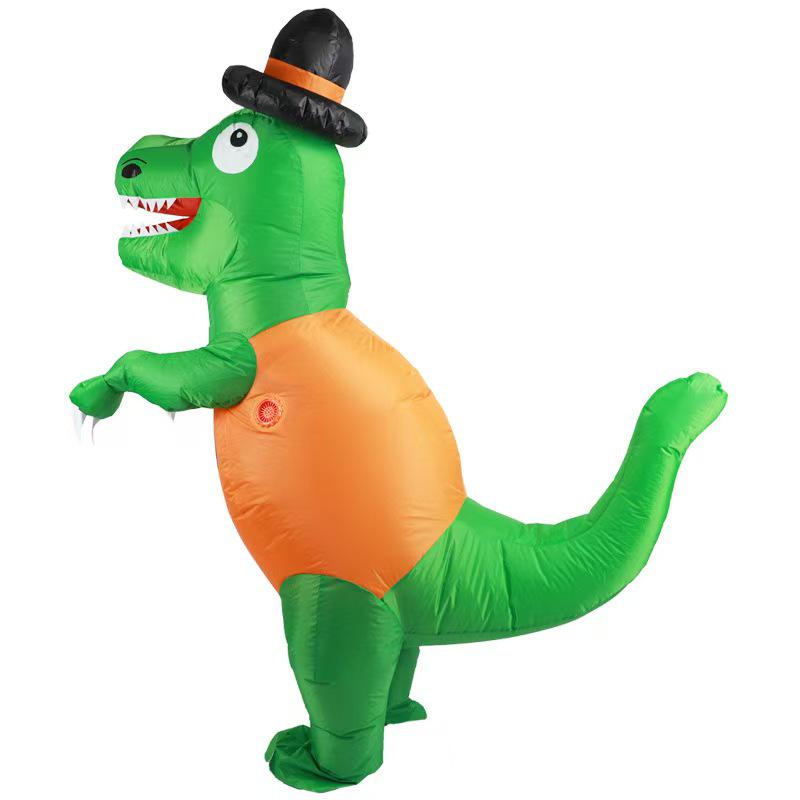 Inflatable Dinosaur Ride-On Costume for Kids - Halloween Parent-Child Activity Prop