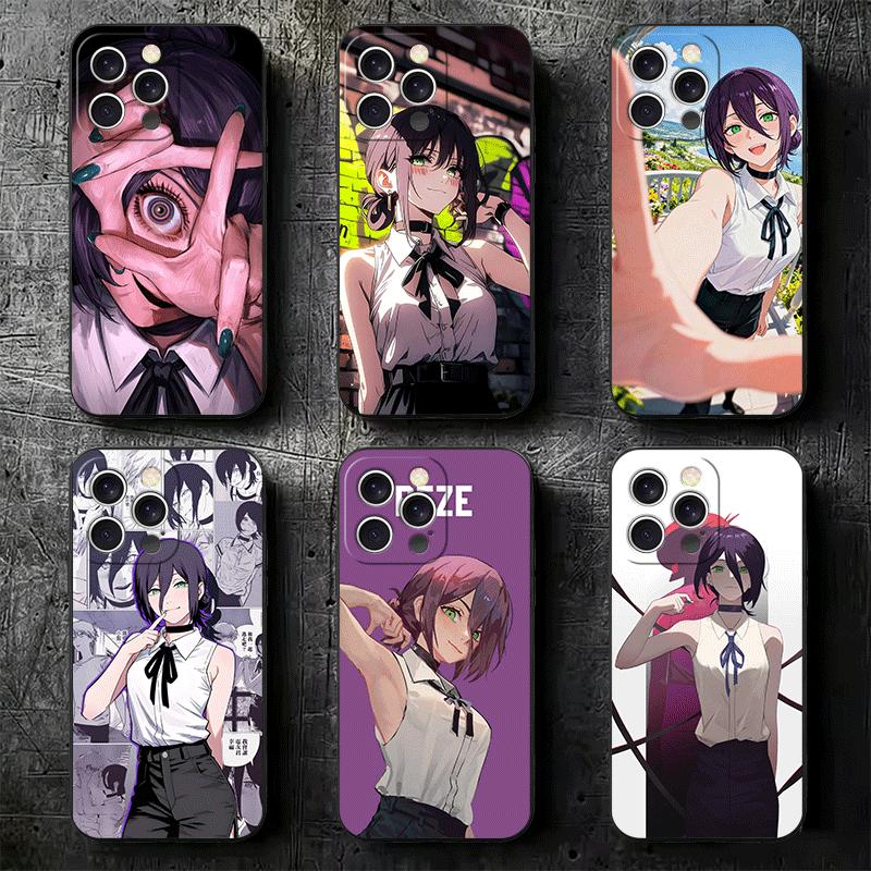 Anime Character R-Reze CSM Soft Phone Case for iPhone 16 16E 17 Air 15 Pro Max 14 Plus 13 Mini 11 12 7 Black Cover Back Shell