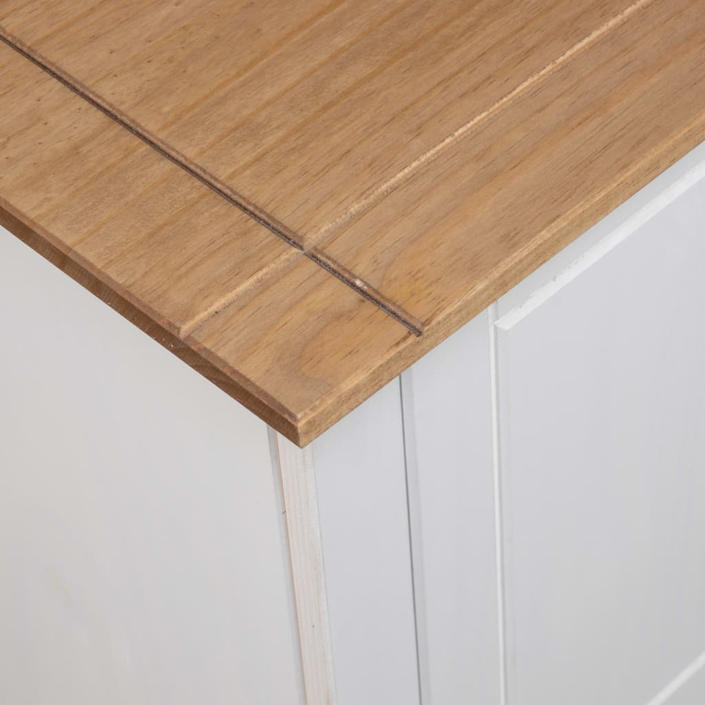 TV Cabinet White 120x40x50 cm Solid Wood Panama Pine