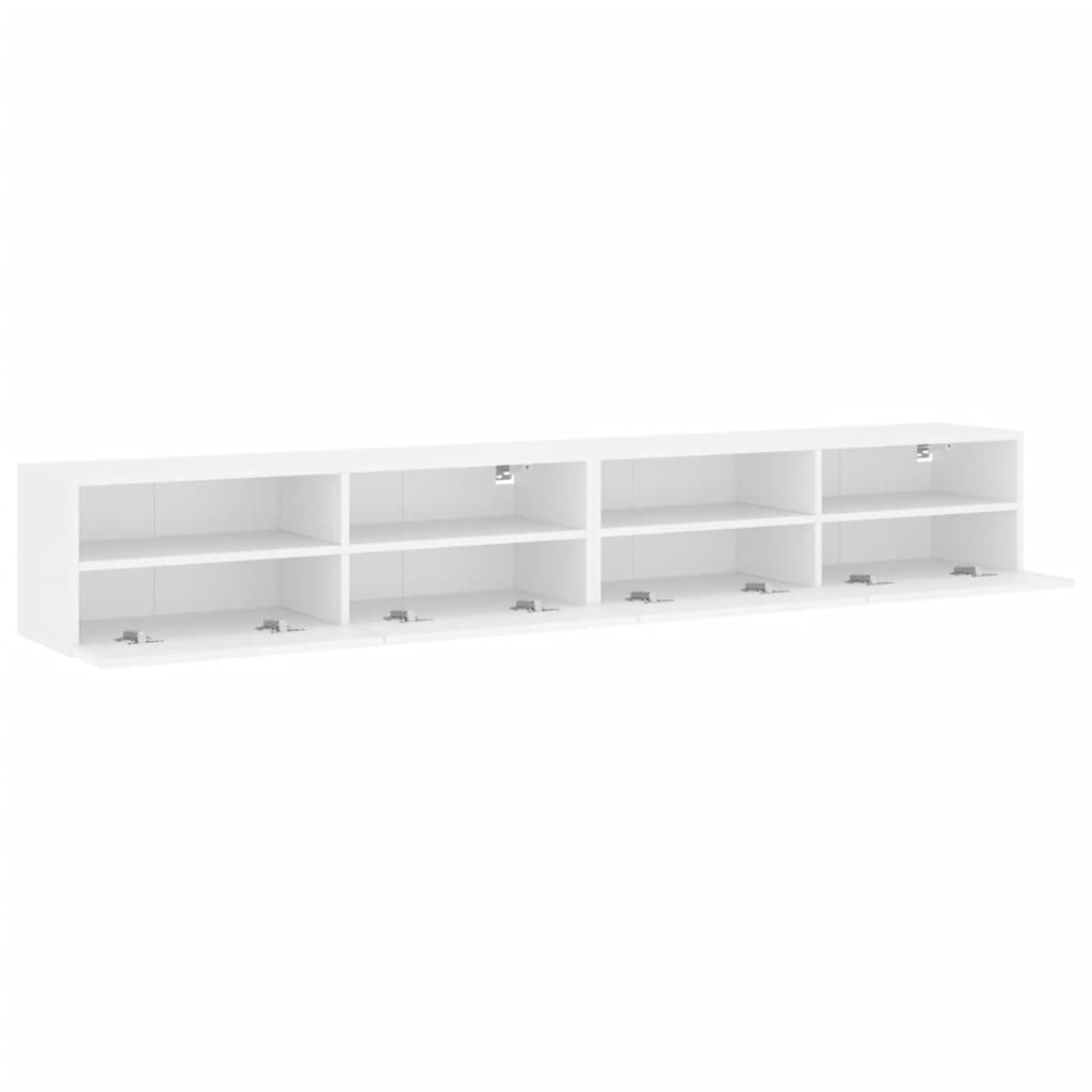 Vidaxl Ścienne Szafki Tv, 2 Szt., Białe, 100X30X30 Cm