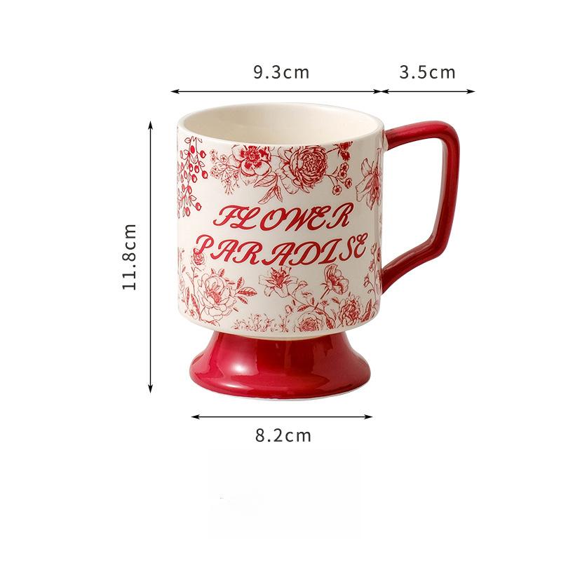 Retro Ceramic Mug Home Cup Creative Wedding Pair Coffee Cup Breakfast Cup Souvenir Goblet Cup