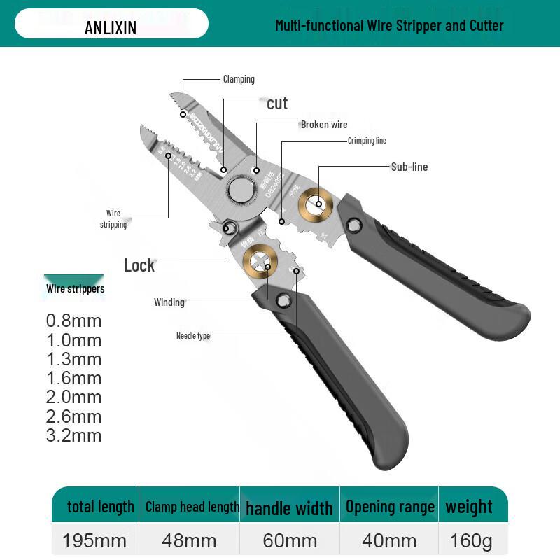 Anlixin 7-inch Multi-function Wire Stripper