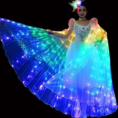 LED Isis Flügel Leuchtende Flügel Bauchtanz Flügel Aufleuchtend Weiß LED Schmetterlingsflügel Halloween Weihnachtsfeier Bühnenauftritt
