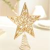 New Gold Star Christmas Tree Top Star Hollow Out Plastic Iron Christmas Tree Decorations Tree Ornaments Xmas Party