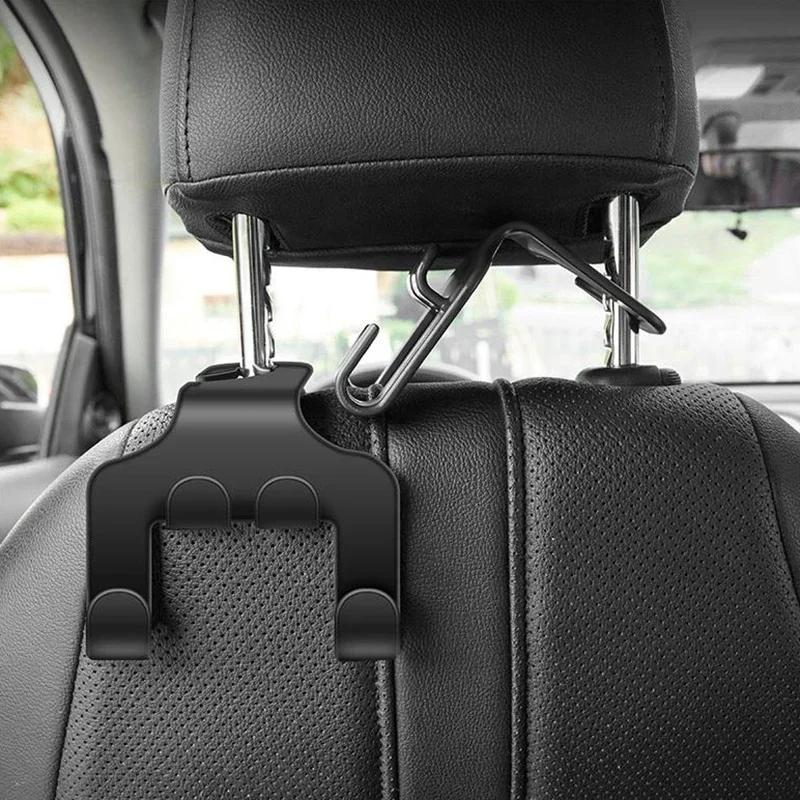 Car Seat Headrest Hook Hanger Black Storage Organizer Universal for Umbrella Purse Coat Fit Universal Vehicle Car Holder Black