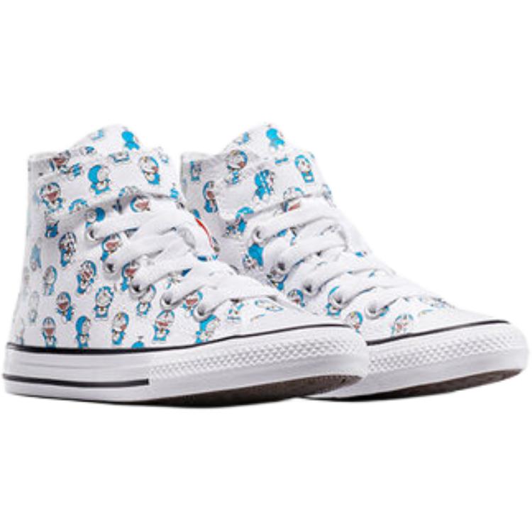 Doraemon x Converse Chuck Taylor All Star EasyOn High PS Allover Doraemon Print Kids Sneakers White Hawaiian-Ocean Black A15793C