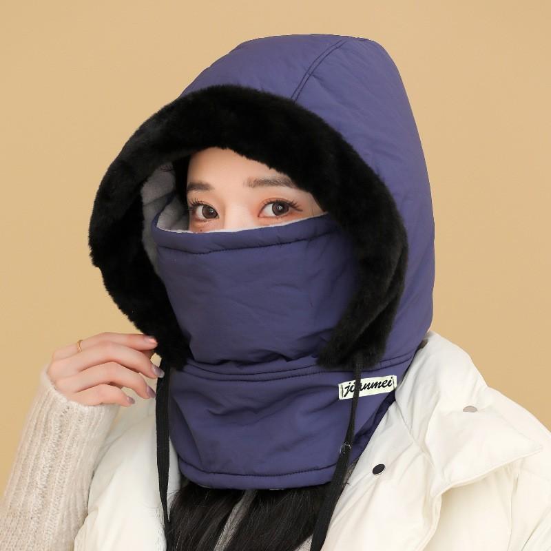 Winter Warmth Neck Scarf Women Riding Windproof Headgear Thick Cotton Cap