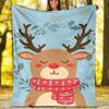 Christmas Reindeer Theme Printed Blanket - Perfect for Couch, Bed, Travel & Outdoor Use | Machine Washable, Cozy & Durable.