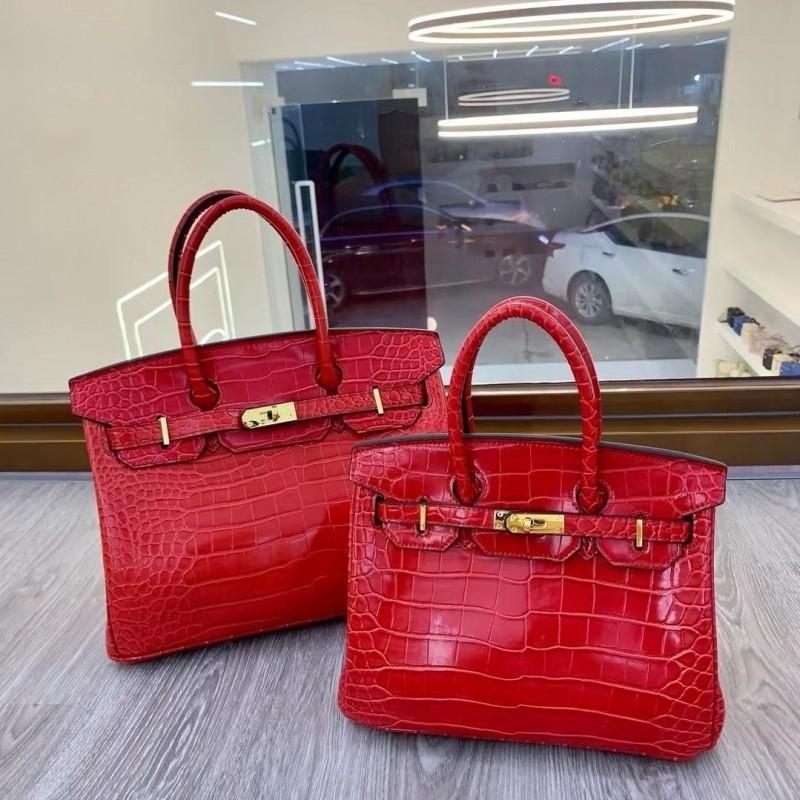 Yijinyuan 2024 Alligator Leather Platinum Bag Handbag Women Shoulder Fashionable Sweet Large-capacity