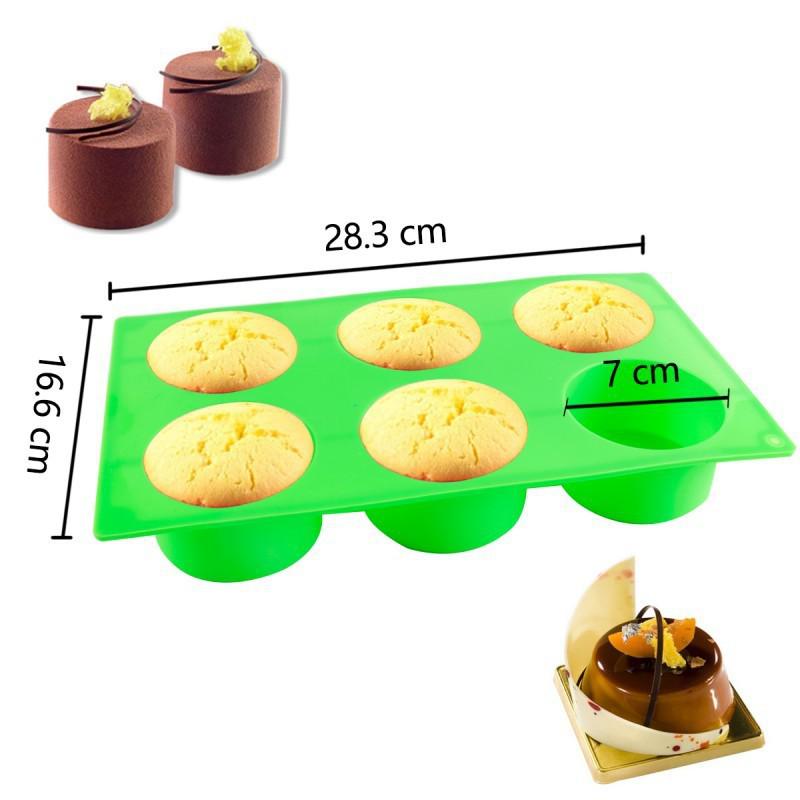 Cylindrical Cake Silicone Mold for Baking and Chocolate Desserts