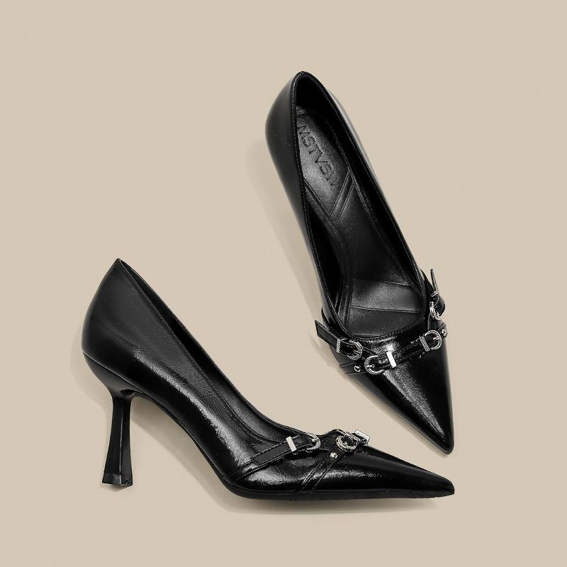 Ya Guan 2025 French Style Women’s Pointed Toe Stiletto Heels - Comfortable Black Exquisite High Heel Shoes.