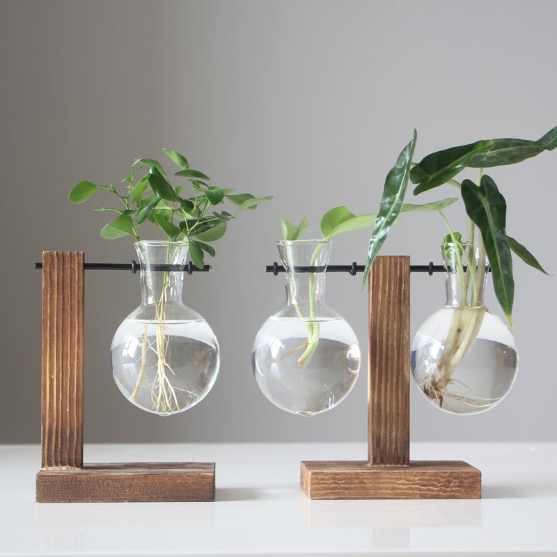 Hydroponic Plant Terrarium Vase Durable Clear Glass Ornament for Home Office Desktop Living Room Decoration