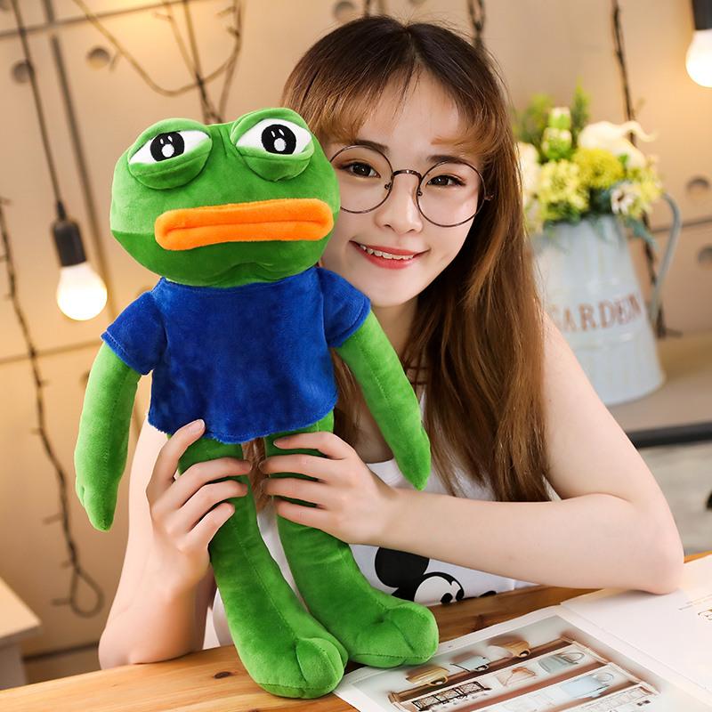 Kawaii 50-90cm Cute Magic Expression Pepe The Frog Toys Stuffed Animal Dolls Sad Frog Plush 4chan Meme for Kids Lovely Gift
