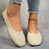 Fashion Women Mesh Flat Sneakers Round Toe Dress Shoes Knit Ballet Breathable Non-Slip Walking Shoes Lightweight Slip On Running Sneaker