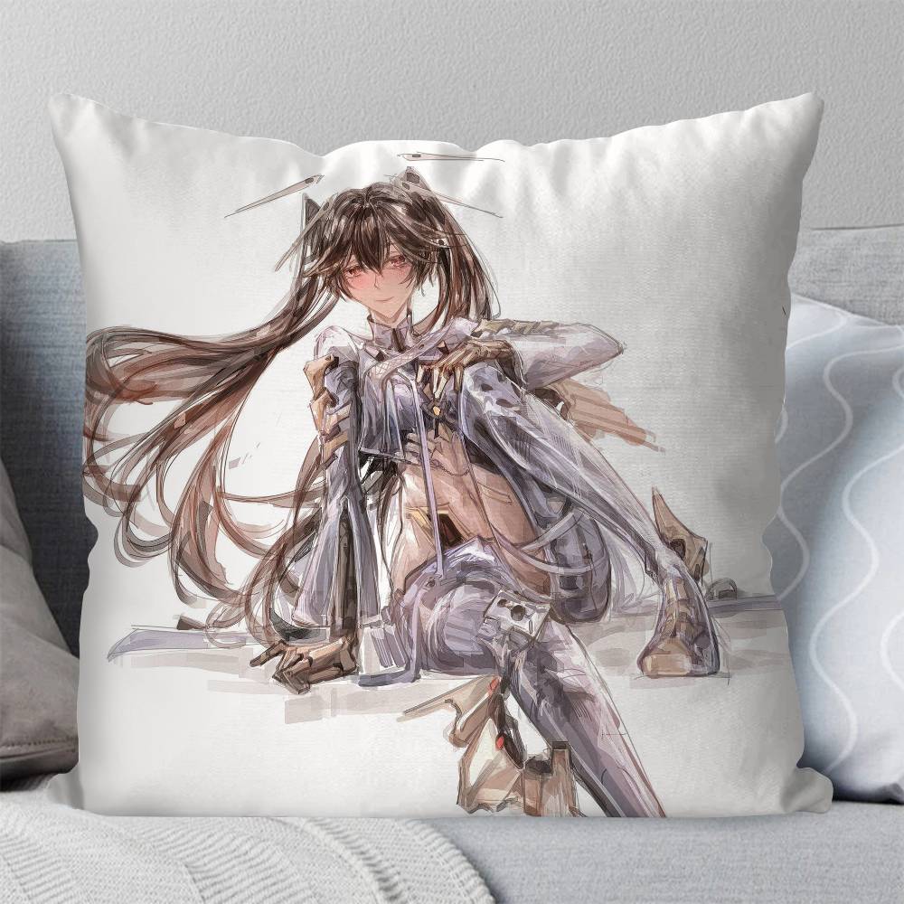 Lucia Pyroath Anime Game PPunishing Gray Raven Pillow Case Fashion Square Pillowcase Bedroom Sofa Room Ins Decoration Leisure
