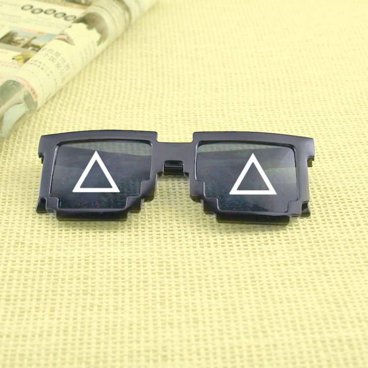 Square Glasses, Two-Dimensional Acting Artifact Sunglasses, Coded Rectangular Pixel Glasses Douyin Kuaishou