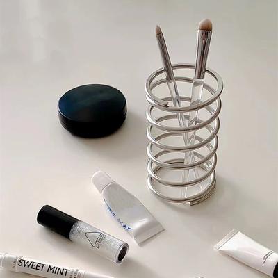 Metal Toothbrush Holder Stand Makeup Brush Storage Rack For Bathroom Kitchen Organizers Easy To Install And Clean