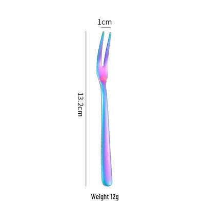 ZISIZ 304 Stainless Steel Iridescent Fruit Forks (4-Pack)