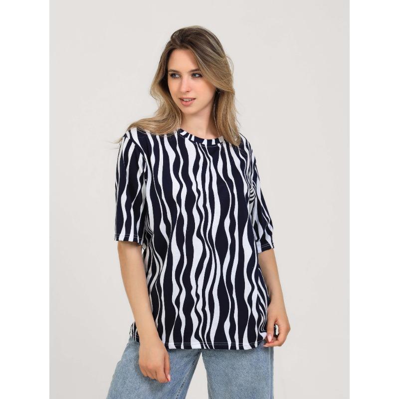 Women's Round Neck Short Sleeved T-Shirt With 3d Fashionable Printing