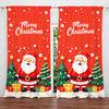 2pcs Santa Claus Illustration Printed Curtain for Christmas Home Decor -Rod Pocket Window Treatment for Bedroom   Office   Kitchen
