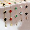 Titanium Steel 18K Four-Leaf Clover Bracelet Women Fashion Light Luxury Stainless Steel Lucky Grass Bracelet