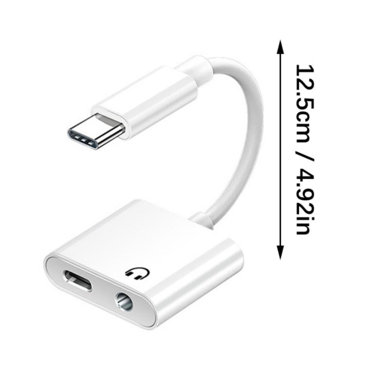 100W Charging Reinforced Cord Cable USB C To 3.5mm Auxiliary Converter Cable For Smartphones Mobile Devices Line Control