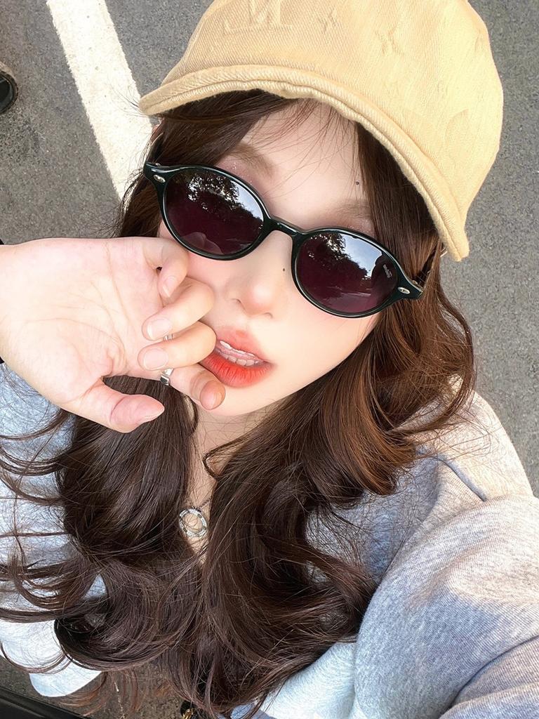 Retro Oval Sunglasses Female Tortoiseshell Small Frame Glasses Frame Trendy Sunshade Trendy Literary Sunshade Glasses