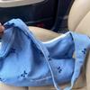 Niche Fashion Underarm Bag Women's Bag New High-end Polka Dot Shoulder Bag Denim Messenger Commuter Bag