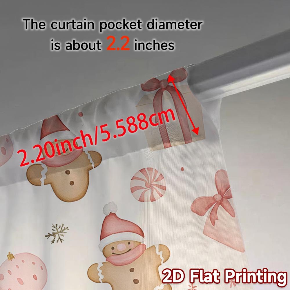 2pcs,Curtains Cute Christmas Ginger Cookie Modern Print Curtains Machine Washable Fabric Curtains Decorations Outdoor Perfect